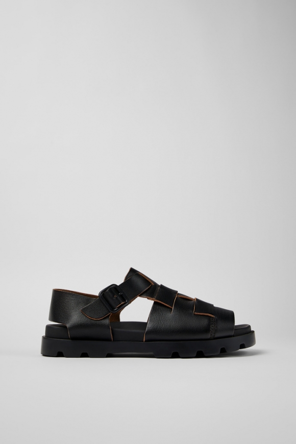 Camper Brutus Sandal - Sandalias negras de piel para hombre
