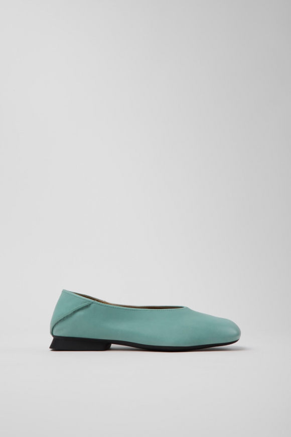 Camper Casi Myra - Bailarinas/mocasines de piel verde para mujer.