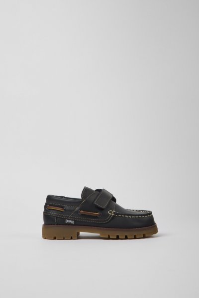 Camper Compas - Zapato de piel azul para niños de estilo náutico.