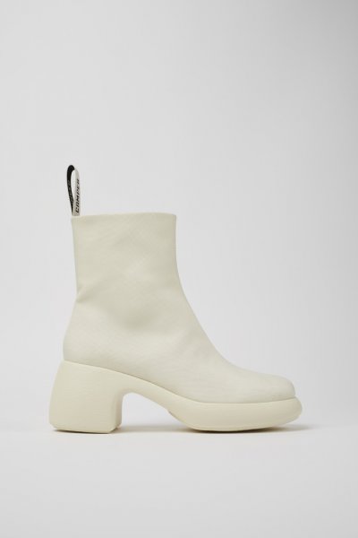 Camper Thelma - Botas blancas de tela para mujer.