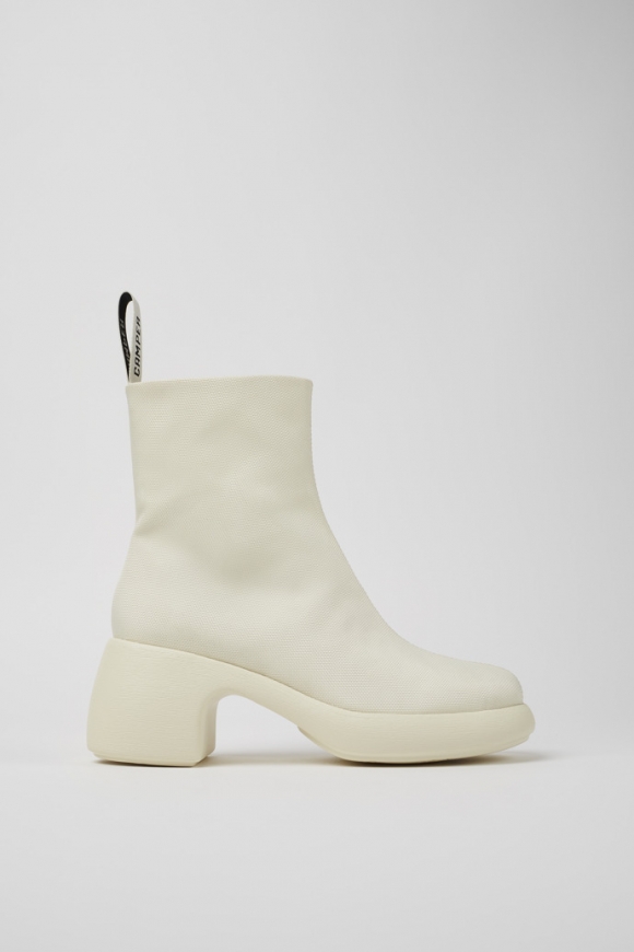 Camper Thelma - Botas blancas de tela para mujer.