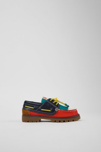 Camper Bobo Choses x Camper - Mocasines infantiles en multicolor de piel y nobuk.