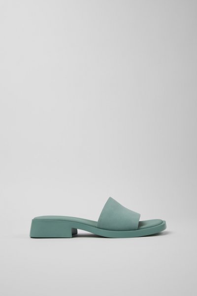 Camper Dana - Sandalias verdes de piel nobuk para mujer.