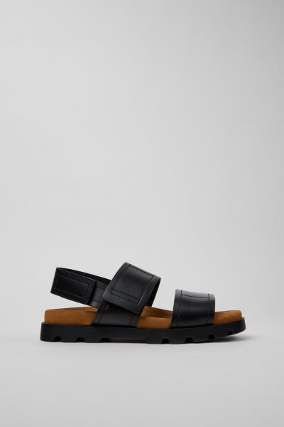 Camper Brutus Sandal - Sandalias de piel negras para hombre.