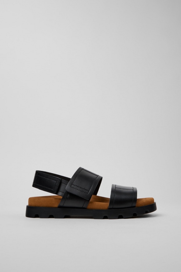 Camper Brutus Sandal - Sandalias de piel negras para hombre.