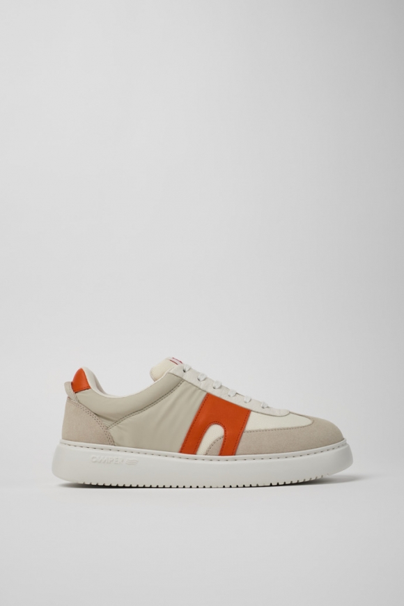 Camper Runner K21 - Zapatillas blancas/grises para hombre de textil y piel nobuk