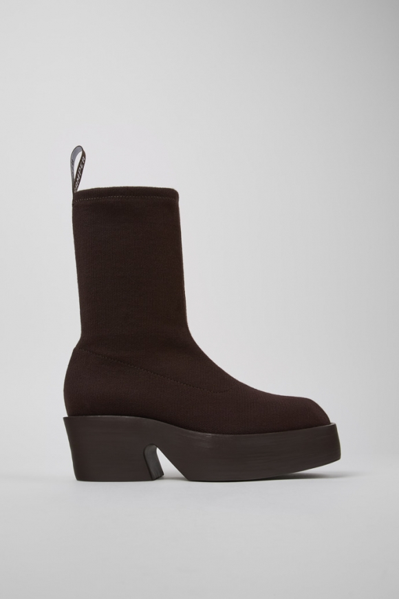 Camper Billie TENCEL - Botas marrones de tela para mujer