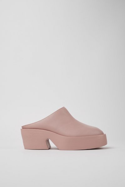 Camper Billie - Zuecos rosas de piel para mujer