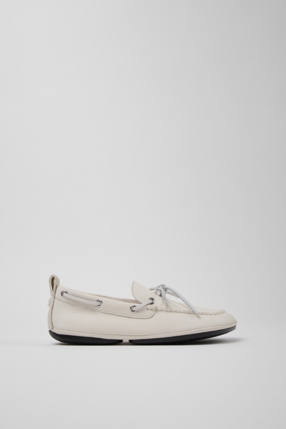 Camper Right Nina - Bailarinas blancas de piel para mujer.