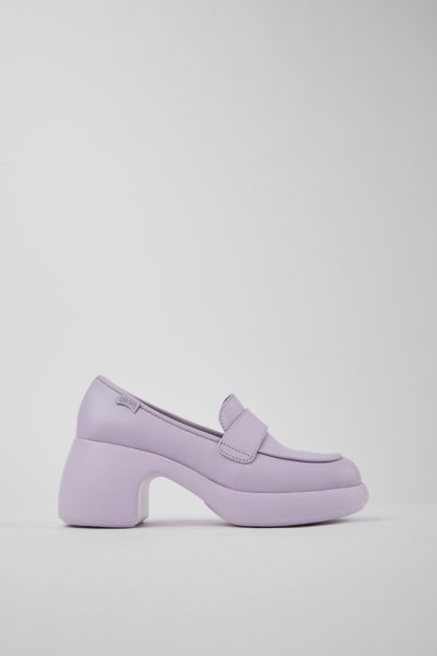Camper Thelma - Mocasines de piel gris para mujer