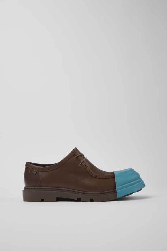 Camper Junction - Zapato marrón para hombre de piel responsable