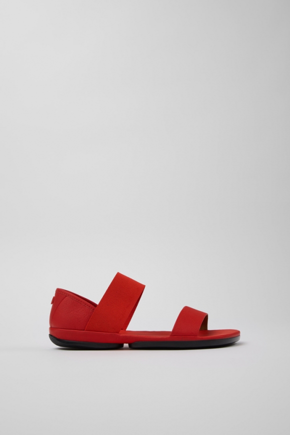 Camper Right - Sandalias de piel roja para mujer.