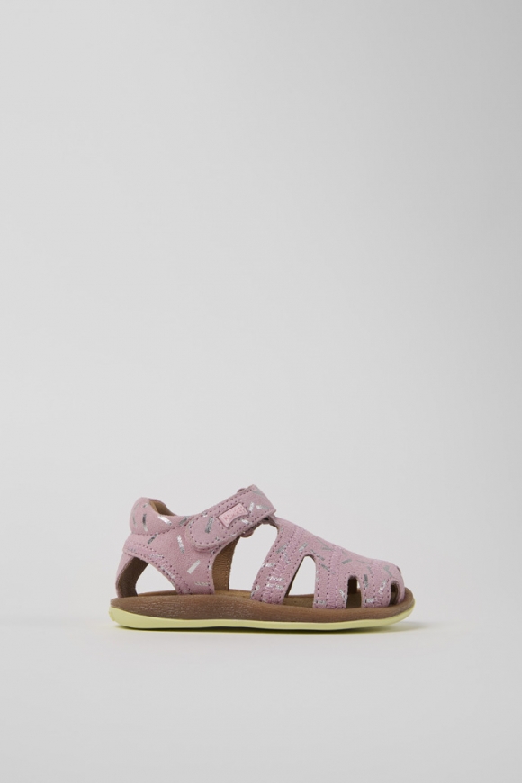Camper Bicho - Sandalias infantiles multicolor de piel nobuk.