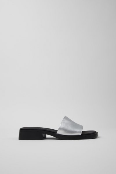 Camper Dana - Sandalias grises de piel para mujer.