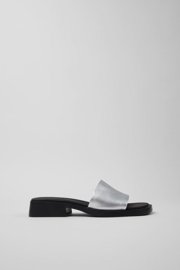 Camper Dana - Sandalias grises de piel para mujer.