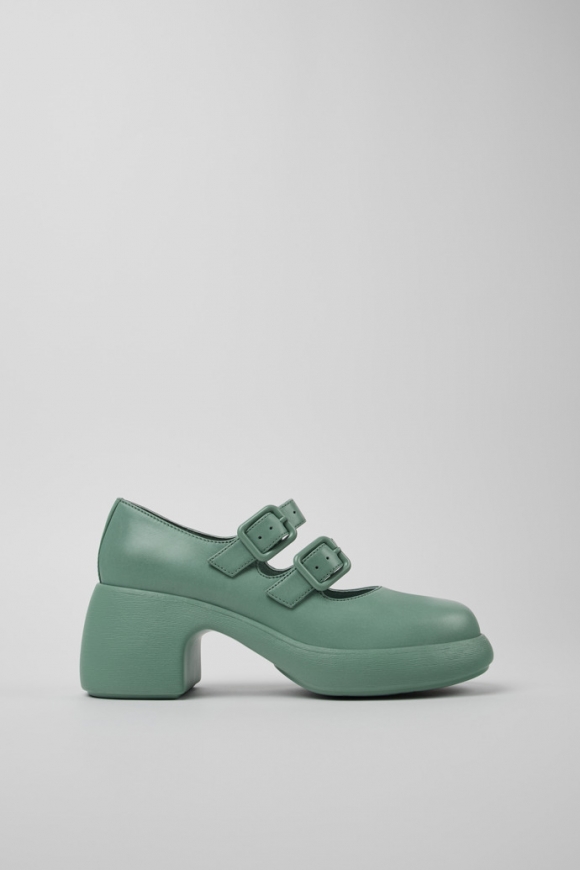 Camper Thelma - Zapatos verdes de piel para mujer