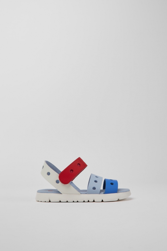 Camper Twins - Sandalias infantiles de piel multicolor.