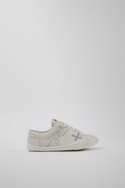 Camper Twins - Zapato infantil de piel blanca.