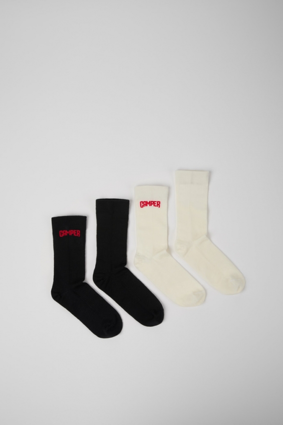 Camper SOX - Calcetines de lana merino blancos y negros