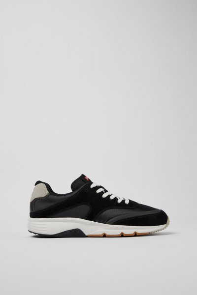 Camper Drift - Zapatillas deportivas para hombre de textil y nobuk en negro y gris.