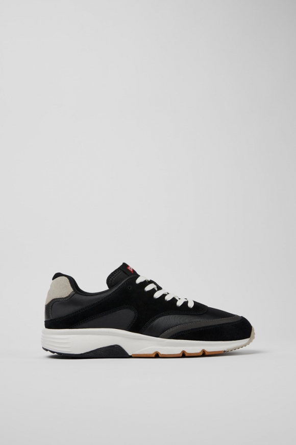 Camper Drift - Zapatillas deportivas para hombre de textil y nobuk en negro y gris.