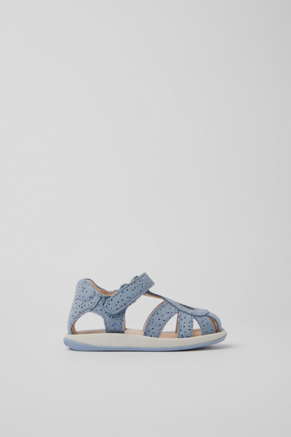 Camper Bicho - Sandalias de piel nobuk azules para niños