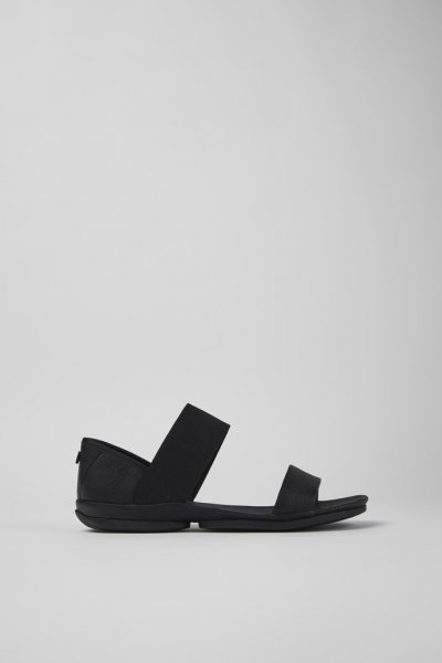 Camper Right - Sandalias negras de piel para mujer.