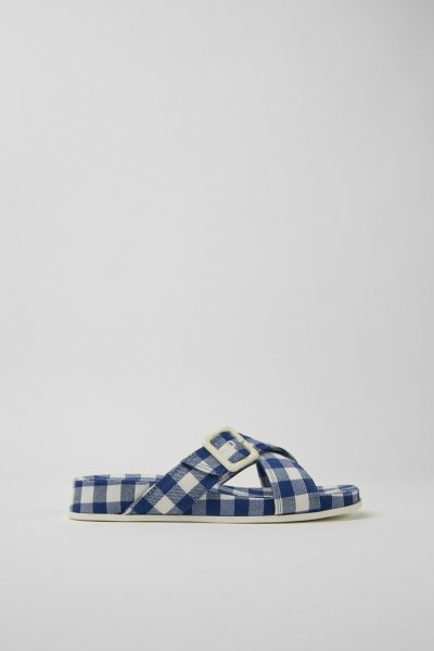 Camper Atonik - Sandalias para mujer en azul y blanco