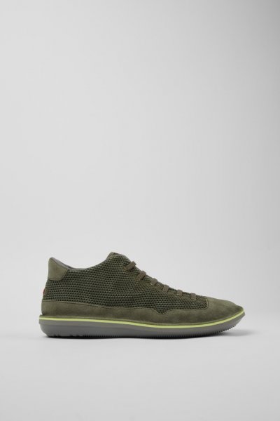 Camper Beetle - Botines verdes para hombre de piel nobuk TENCEL.