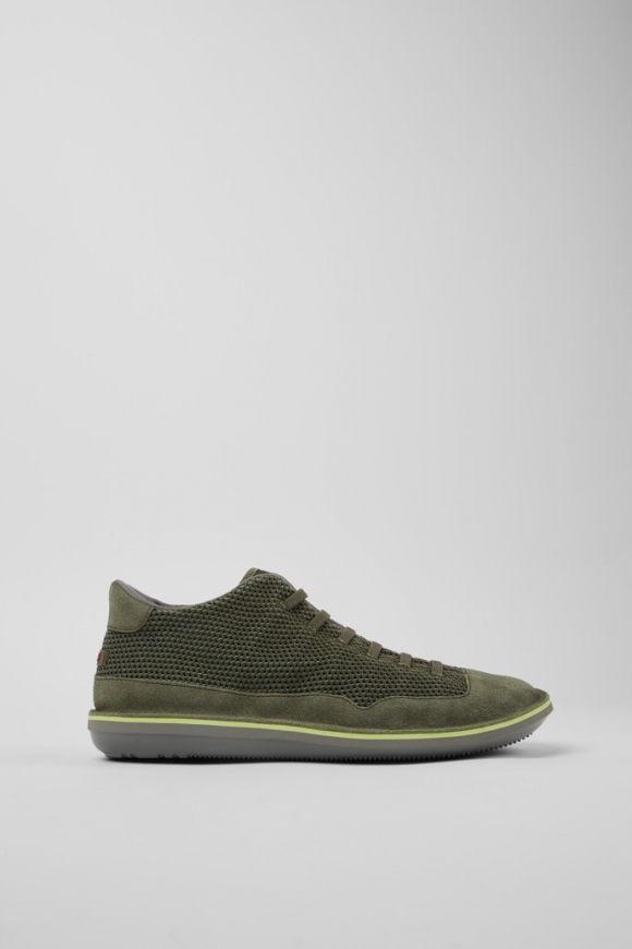 Camper Beetle - Botines verdes para hombre de piel nobuk TENCEL.
