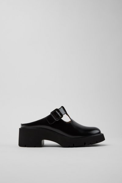 Camper Milah - Sandalias negras de piel para mujer