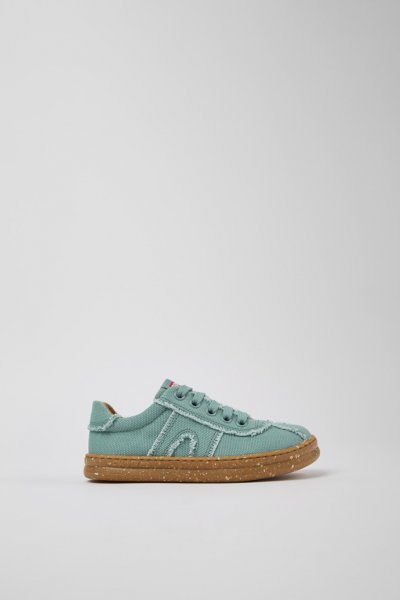 Camper Runner - Zapatillas verdes para niños fabricadas con algodón reciclado.