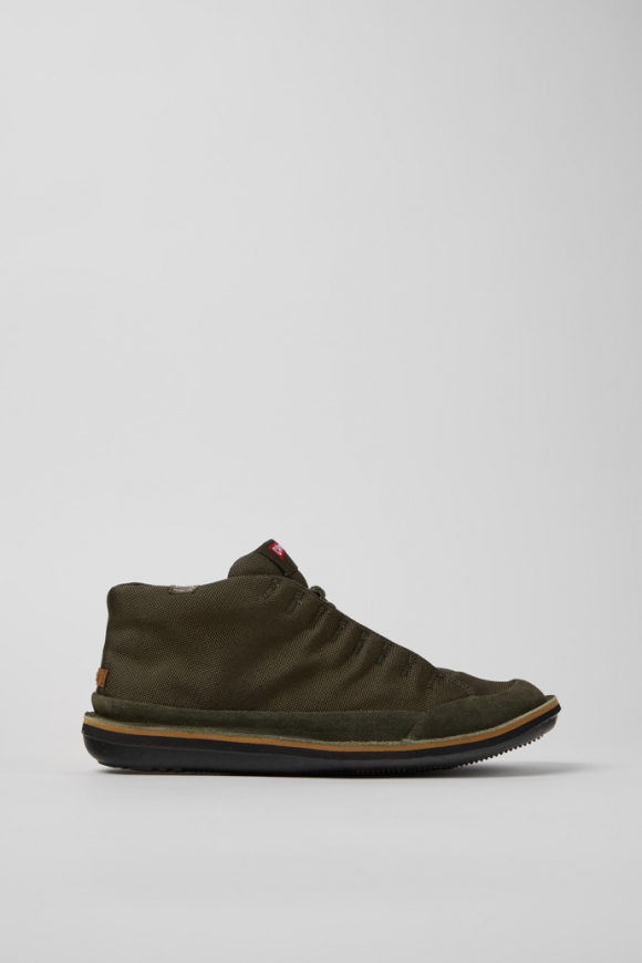 Camper Beetle - Botines verdes de textil y piel nobuk para hombre.