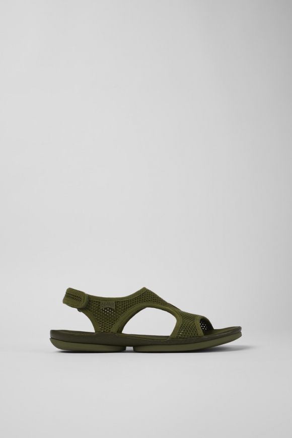 Camper Right - Sandalias verdes de textil/piel para mujer