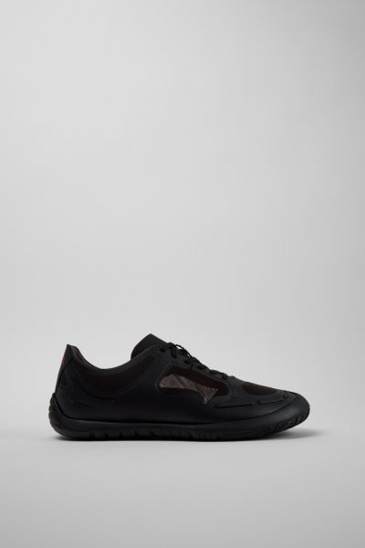 Camper Path - Zapatillas negras de tela para hombre.