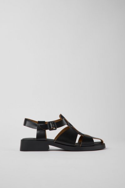 Camper Dana - Sandalias de piel negras para mujer