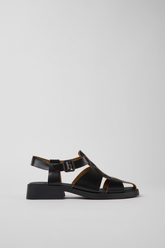 Camper Dana - Sandalias de piel negras para mujer