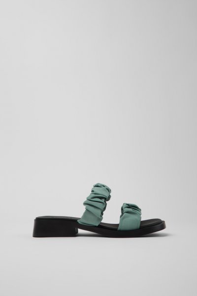 Camper Dana - Sandalias verdes de lona para mujer de PET reciclado.