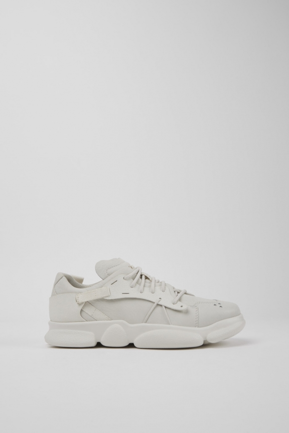Camper Karst - Zapatillas de piel blanca sin teñir para mujer