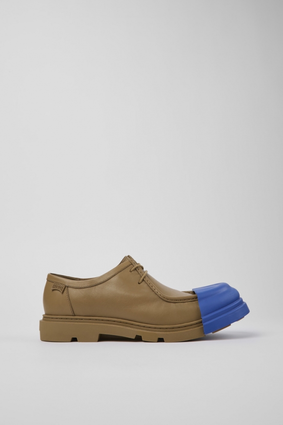 Camper Junction - Zapatillas Wallabee de piel marrón para hombre