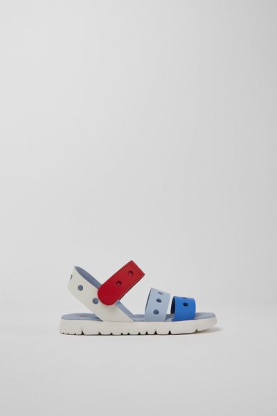 Camper Twins - Sandalias infantiles de piel multicolor.
