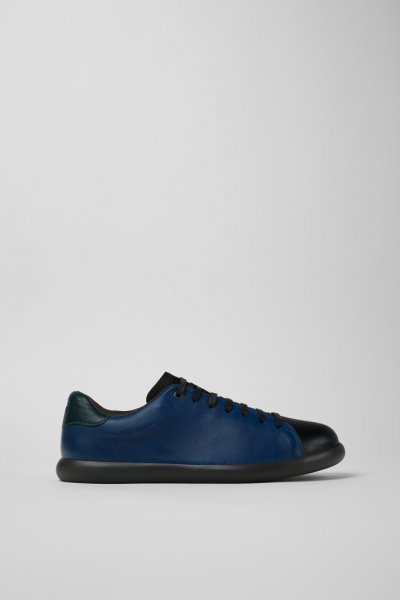 Camper Twins - Zapatillas negras y azules de piel para hombre