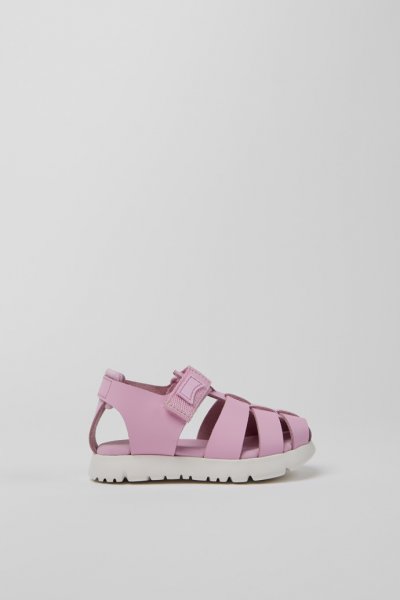 Camper Oruga - Sandalias rosas de piel y textil