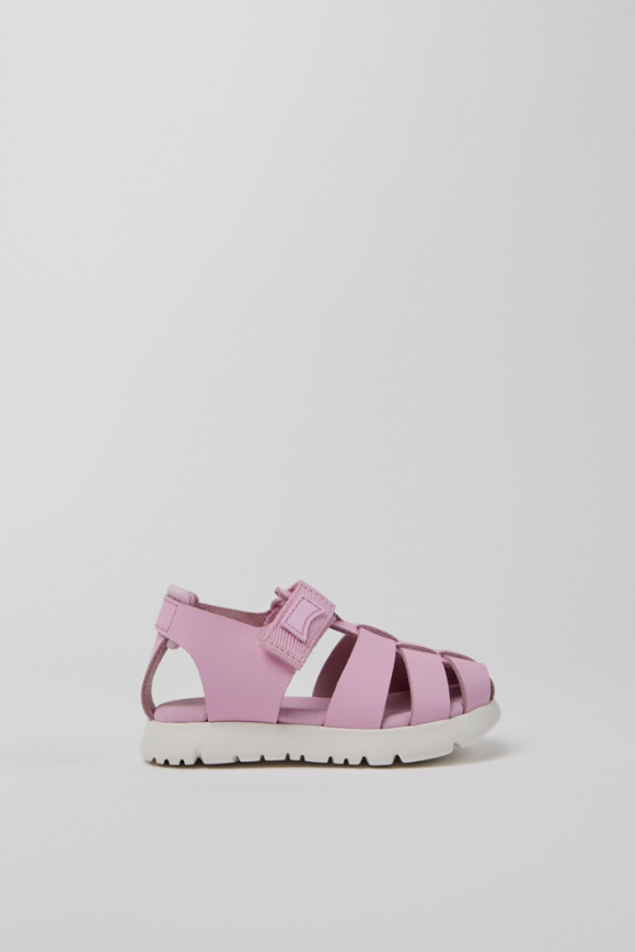Camper Oruga - Sandalias rosas de piel y textil