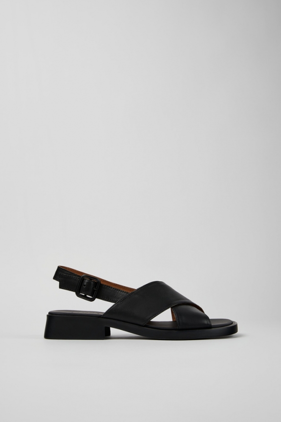 Camper Dana - Sandalias de piel negras para mujer