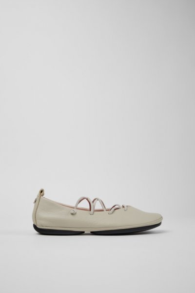 Camper Right Nina - Bailarinas de piel gris para mujer.