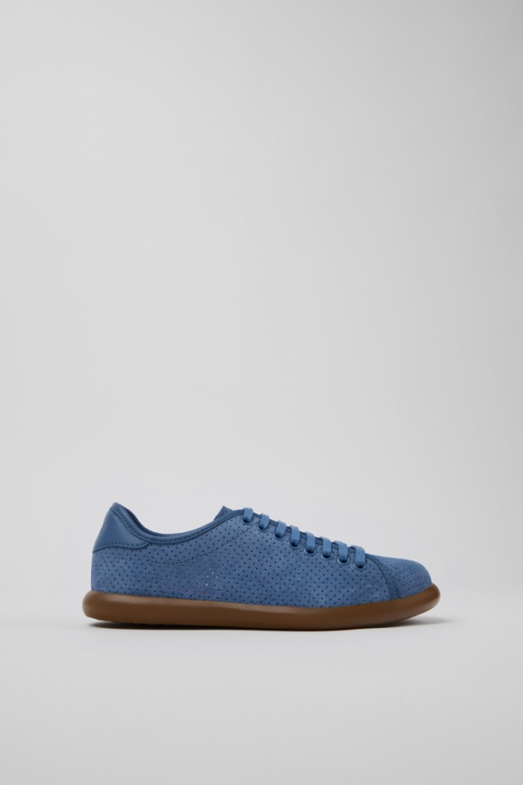 Camper Pelotas Soller - Zapatillas azules de piel nobuk para mujer.