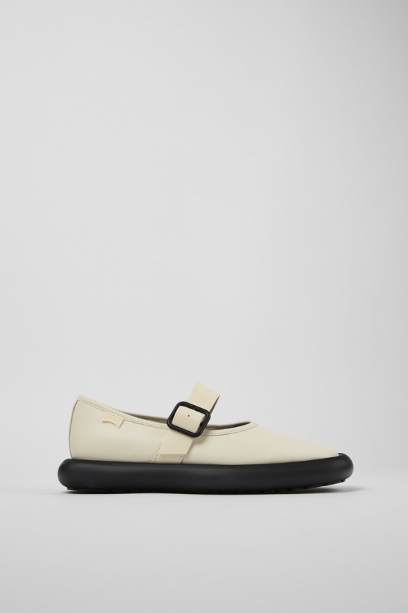 Camper Onda - Zapatos Mary Jane de piel blanca para mujer