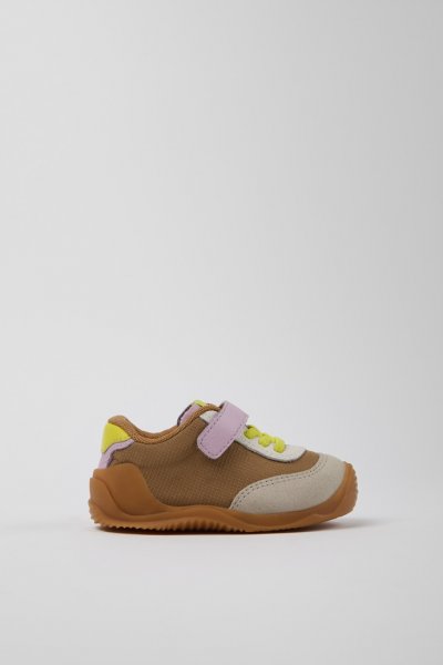 Camper Dadda - Zapatillas marrones para niños de textil y piel