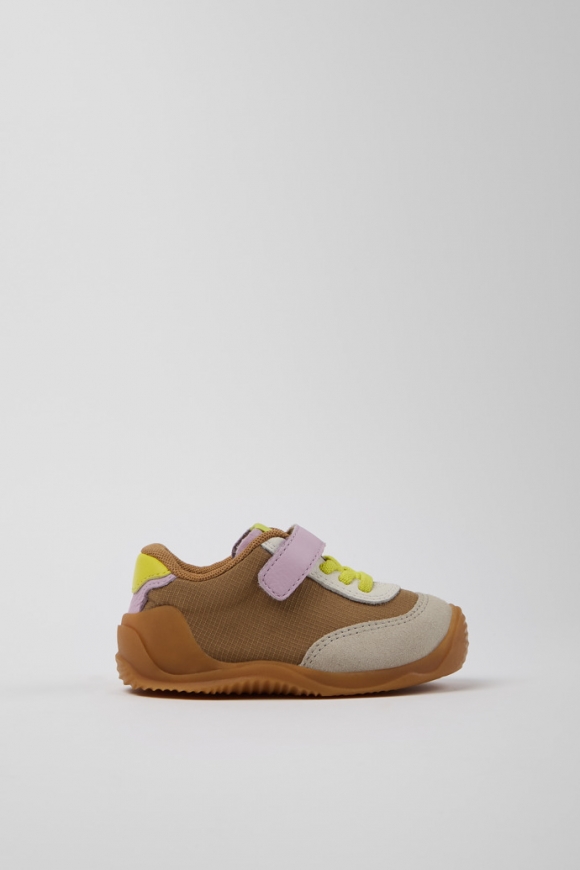 Camper Dadda - Zapatillas marrones para niños de textil y piel
